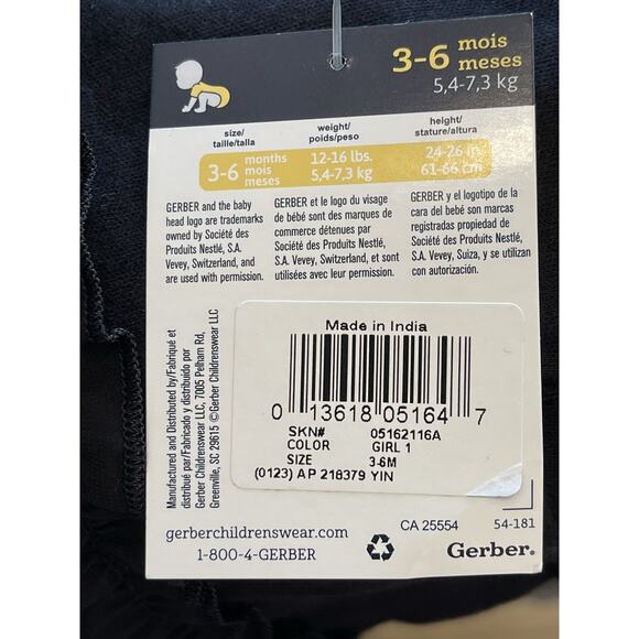 NWT Gerber Baby Girl My Little Black Dress Special Occasion 3-6 Months - Picture 3 of 3